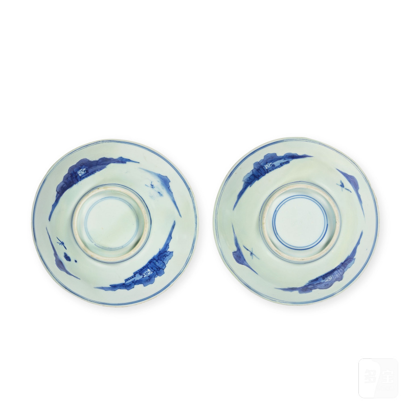 清康熙 青花人物故事圖盤兩件 | TWO BLUE AND WHITE FIGURAL DISHES - 图4